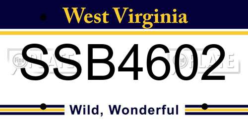 SSB4602 West Virginia License Plate