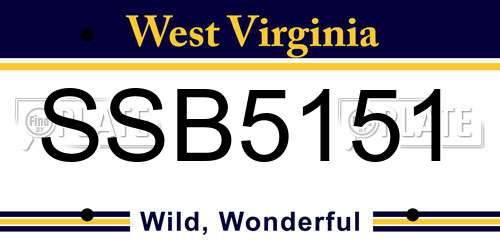 SSB5151 West Virginia License Plate