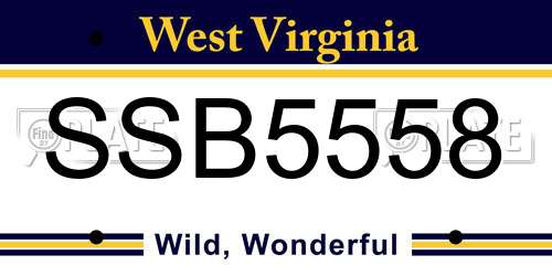 SSB5558 West Virginia License Plate