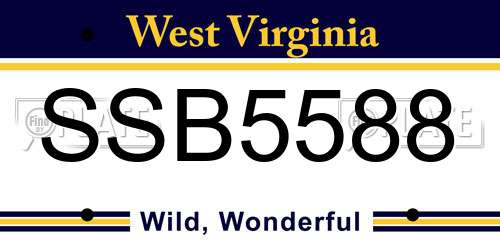 SSB5588 West Virginia License Plate