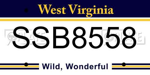 SSB8558 West Virginia License Plate