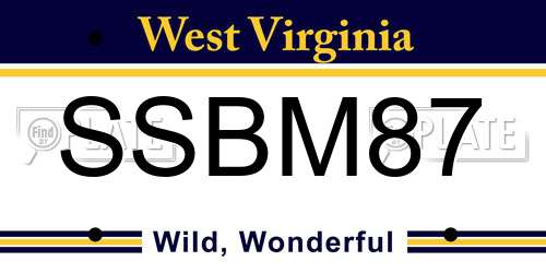 SSBM87 West Virginia License Plate