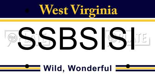SSBSISI West Virginia License Plate