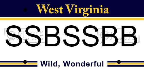 SSBSSBB West Virginia License Plate