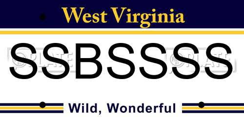 SSBSSSS West Virginia License Plate