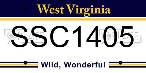 SSC1405 West Virginia License Plate