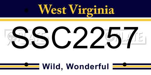 SSC2257 West Virginia License Plate