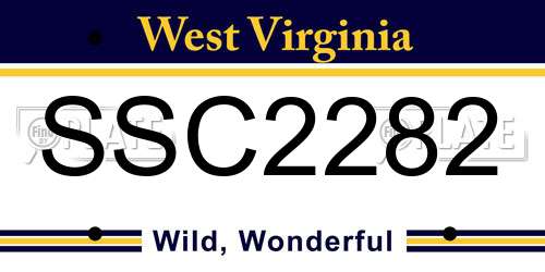SSC2282 West Virginia License Plate