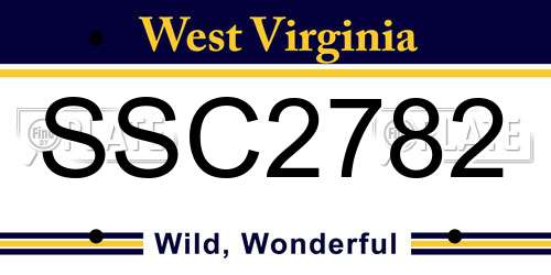 SSC2782 West Virginia License Plate