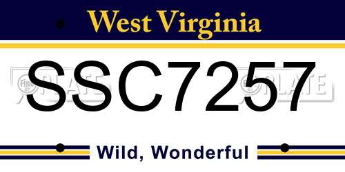 SSC7257 West Virginia License Plate