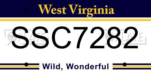 SSC7282 West Virginia License Plate