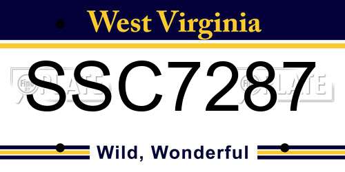 SSC7287 West Virginia License Plate
