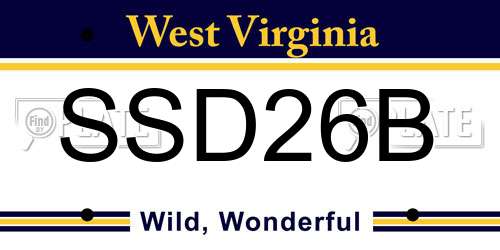 SSD26B West Virginia License Plate