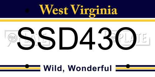 SSD43O West Virginia License Plate