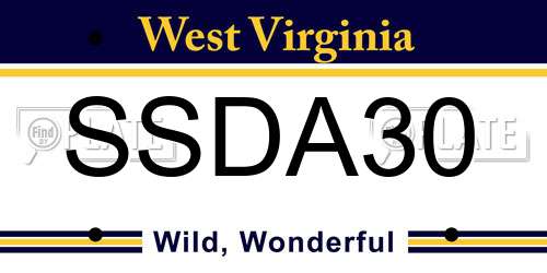 SSDA30 West Virginia License Plate