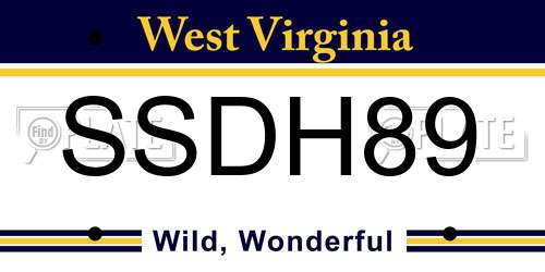 SSDH89 West Virginia License Plate
