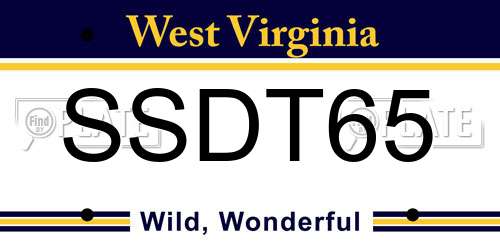 SSDT65 West Virginia License Plate