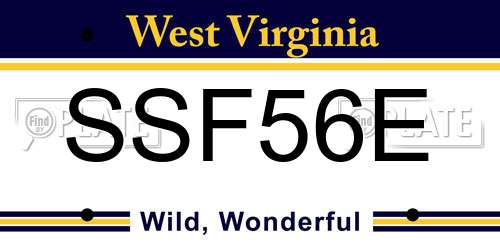 SSF56E West Virginia License Plate