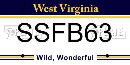 SSFB63 West Virginia License Plate