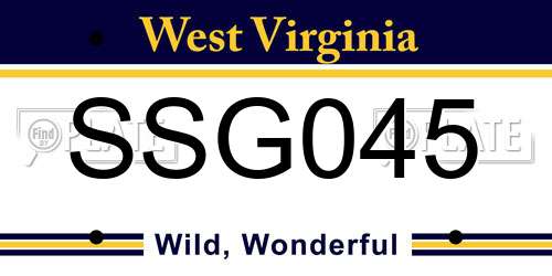 SSG045 West Virginia License Plate