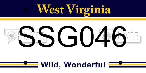 SSG046 West Virginia License Plate