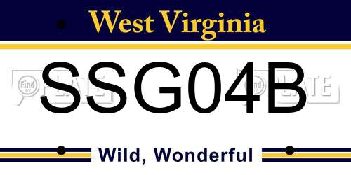 SSG04B West Virginia License Plate