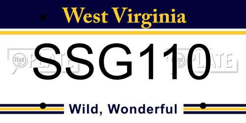 SSG110 West Virginia License Plate