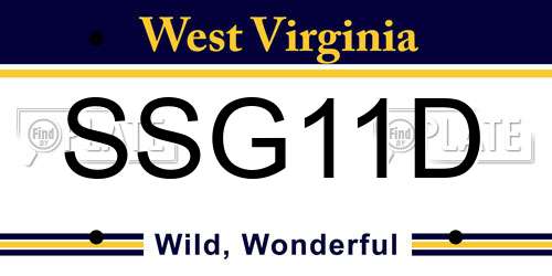 SSG11D West Virginia License Plate