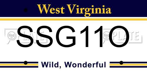 SSG11O West Virginia License Plate