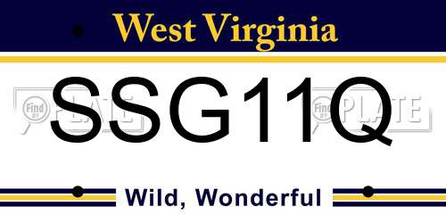SSG11Q West Virginia License Plate