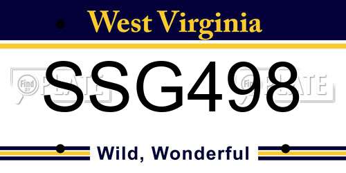 SSG498 West Virginia License Plate