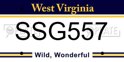 SSG557 West Virginia License Plate