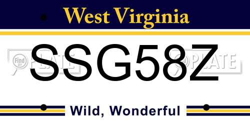 SSG58Z West Virginia License Plate