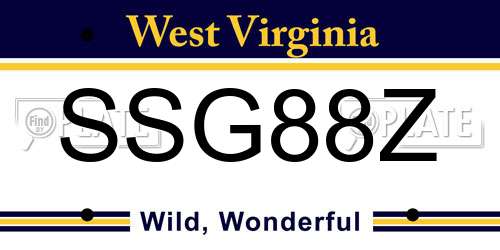 SSG88Z West Virginia License Plate