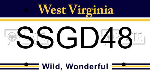 SSGD48 West Virginia License Plate