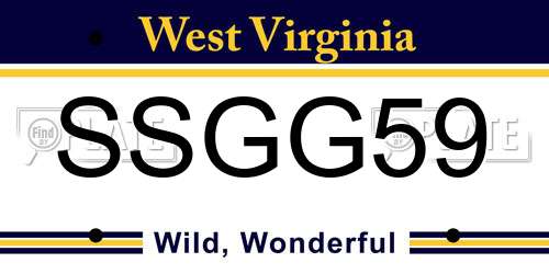 SSGG59 West Virginia License Plate