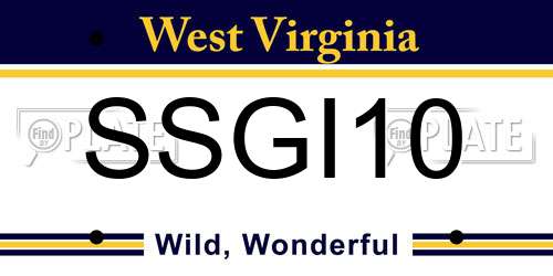 SSGI10 West Virginia License Plate