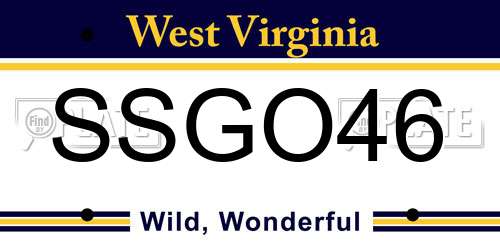 SSGO46 West Virginia License Plate
