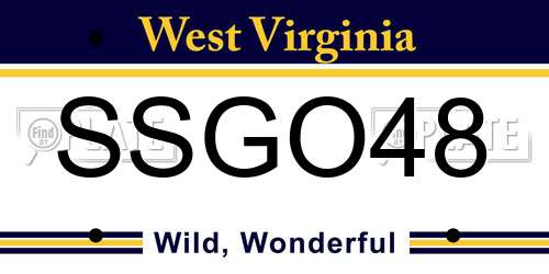 SSGO48 West Virginia License Plate