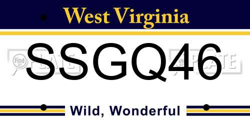 SSGQ46 West Virginia License Plate