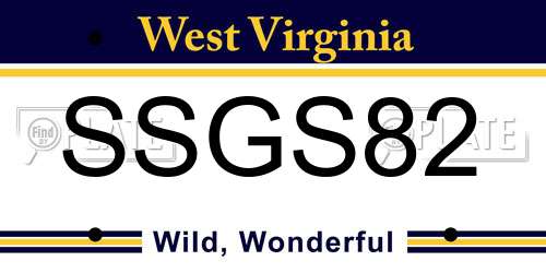 SSGS82 West Virginia License Plate