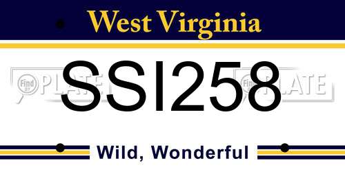 SSI258 West Virginia License Plate