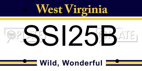 SSI25B West Virginia License Plate