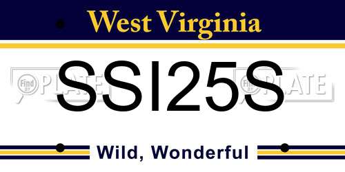 SSI25S West Virginia License Plate