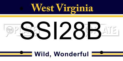 SSI28B West Virginia License Plate