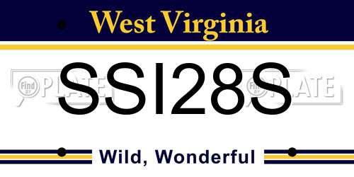 SSI28S West Virginia License Plate