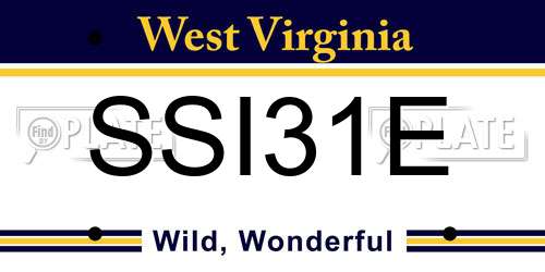 SSI31E West Virginia License Plate