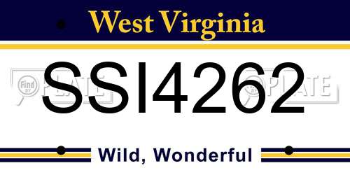 SSI4262 West Virginia License Plate