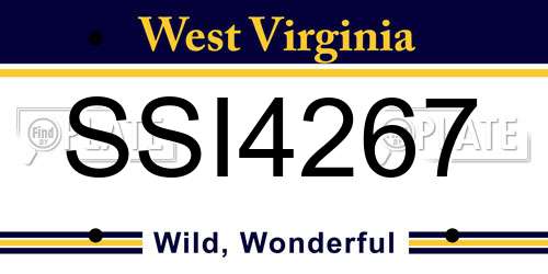 SSI4267 West Virginia License Plate