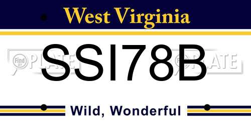 SSI78B West Virginia License Plate